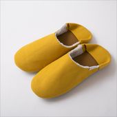 ABE HOME SHOES/帆布のバブーシュ ボア L