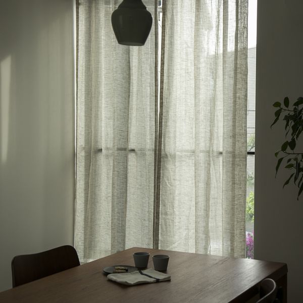 LINEN & BASIC/ガーゼカーテン W120×H135cm 2枚組 -心地の良い部屋を