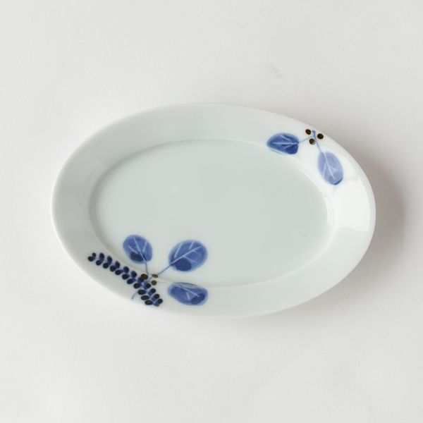 リム楕円小皿 -手書きの絵付けが美しい小皿 - スタイルストア