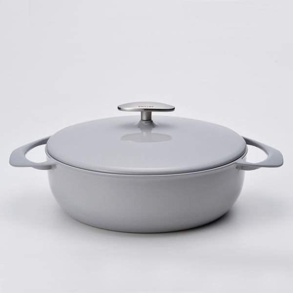 UNILLOY/キャセロール 浅型 24cm -軽い鋳物ホーロー鍋で、いつもの料理