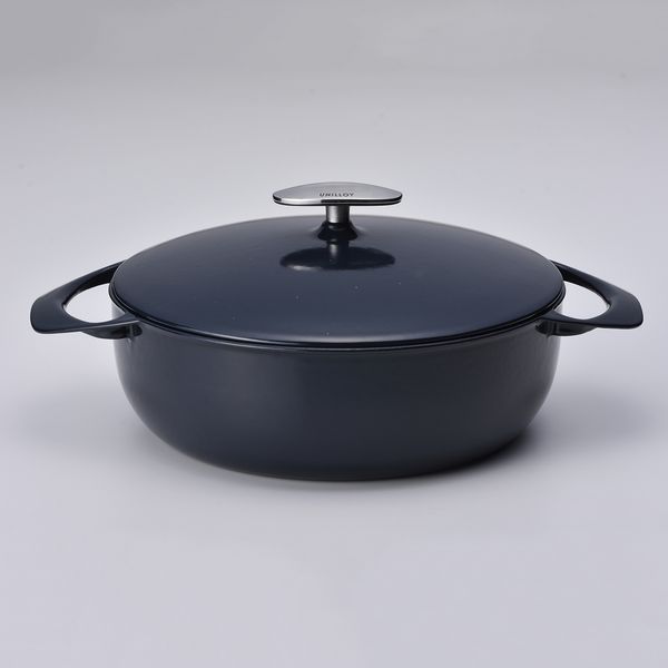 UNILLOY/キャセロール 浅型 24cm -軽い鋳物ホーロー鍋で、いつもの料理