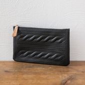 niknit/ニット柄型押しポーチ M