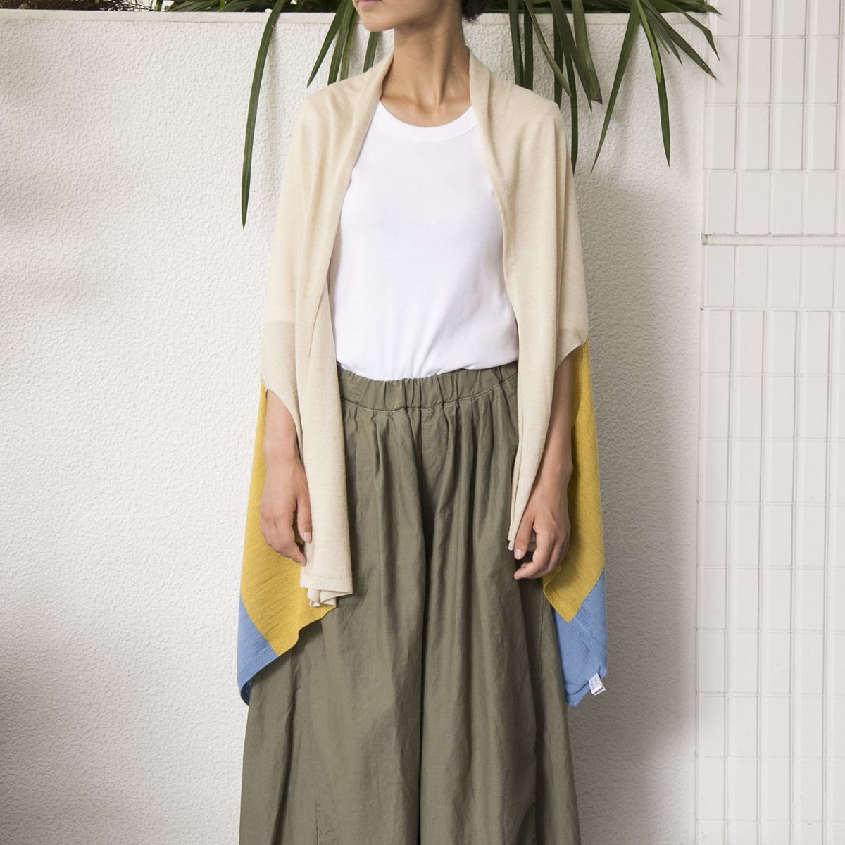 スリートーン/ライトベージュ×マスタード×ライトブルー