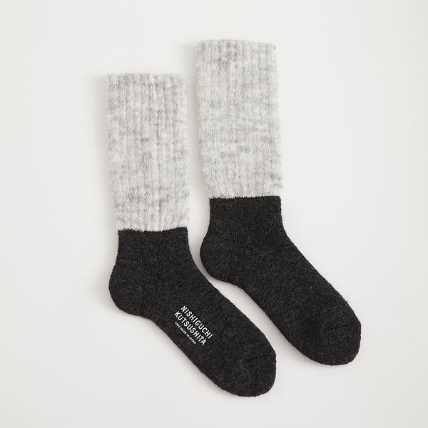 NISHIGUCHI KUTSUSHITA/モヘアウールパイルソックス S -レッグ