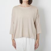 五泉ニットのプルオーバー シルクコットンクルーネック