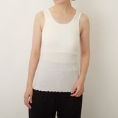me./スーピマコットンリブ パッド付タンクトップ