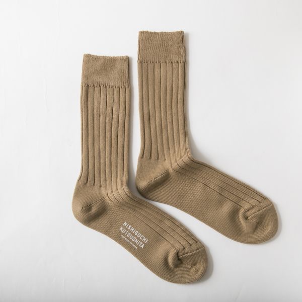 NISHIGUCHI KUTSUSHITA/エジプトコットンリブソックス -足入れした瞬間