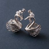 sasakihitomi/スワンのピアス/イヤリング