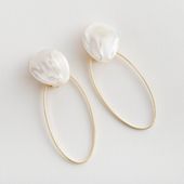 STELLA CIFFON/マザーオブパール 2wayピアス/イヤリング