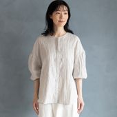 Kilka/軽くて羽織としても使える2WAYシャーリングブラウス