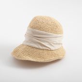 NAMIKI chapelière/手編みペーパーギャザーブルトン