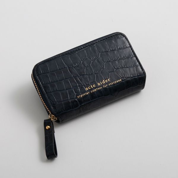 acte aider/クロコ型押し革のミニ財布 -女性の手にもすっぽり収まる