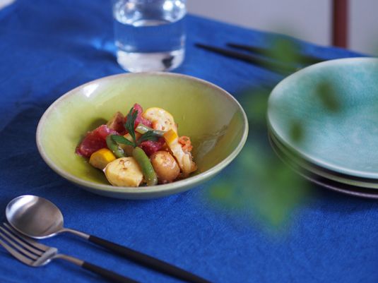 Jars ジャス Tourron サモア デザートプレート スーププレート 4点 Jars/TOURRON デザートプレート サモア -美しい色の組み合わせが楽しい