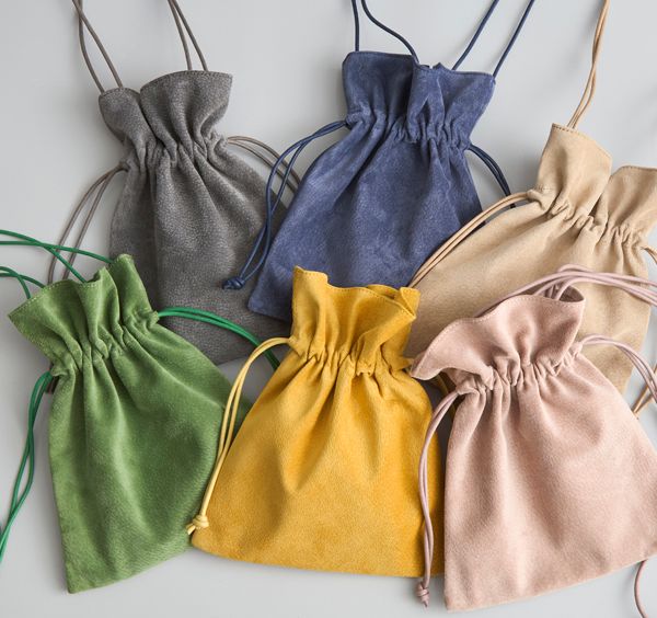 TOKYO LEATHER FACTORY/洗える革の巾着サコッシュ -キレイめの